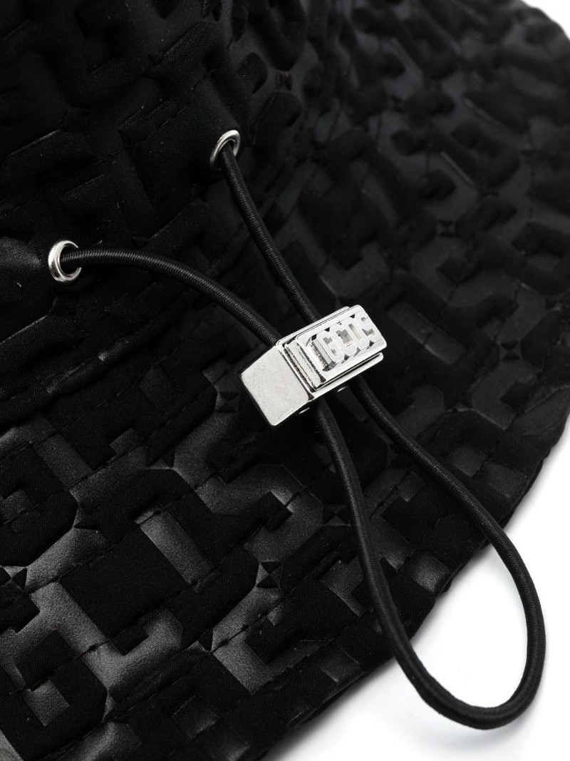 GCDS embossed-monogram drawstring bucket hat outlook