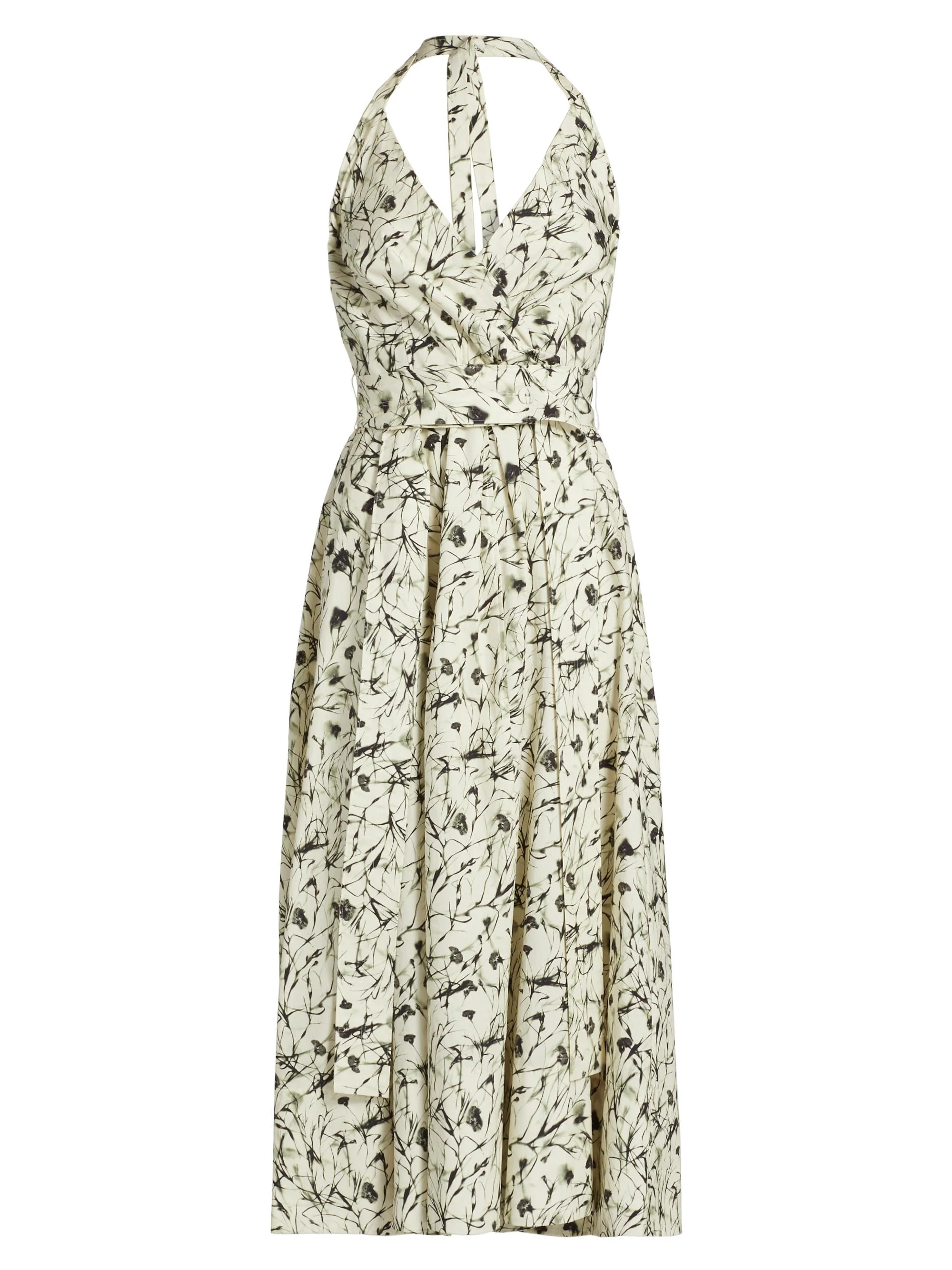 Women's Rhea Printed Poplin Midi-Dress - Light Butter Black - 1