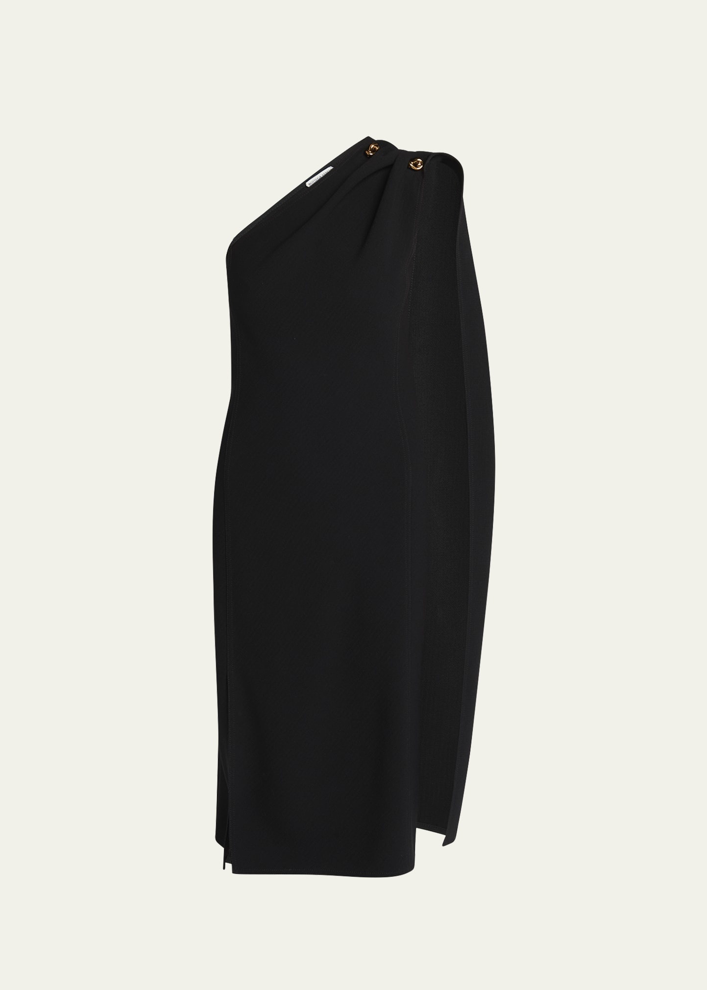 One-Shoulder Drape Slit Dress - 1