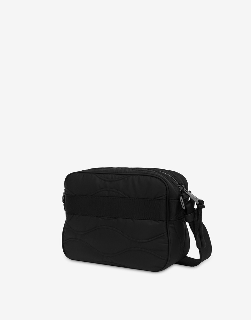 Moschino ITALIC LOGO NYLON MESSENGER BAG outlook
