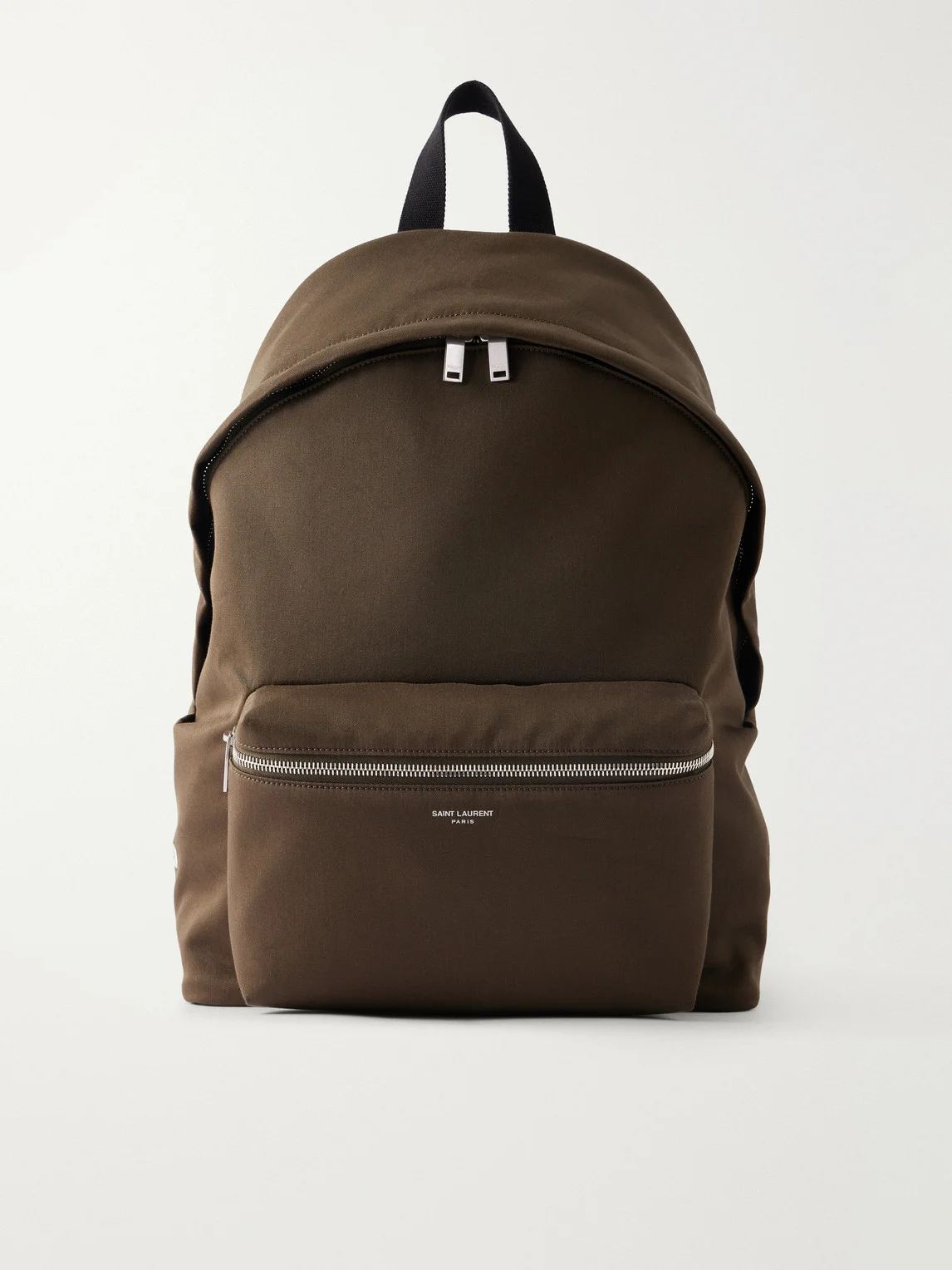 City Leather-Trimmed Twill Backpack - 1