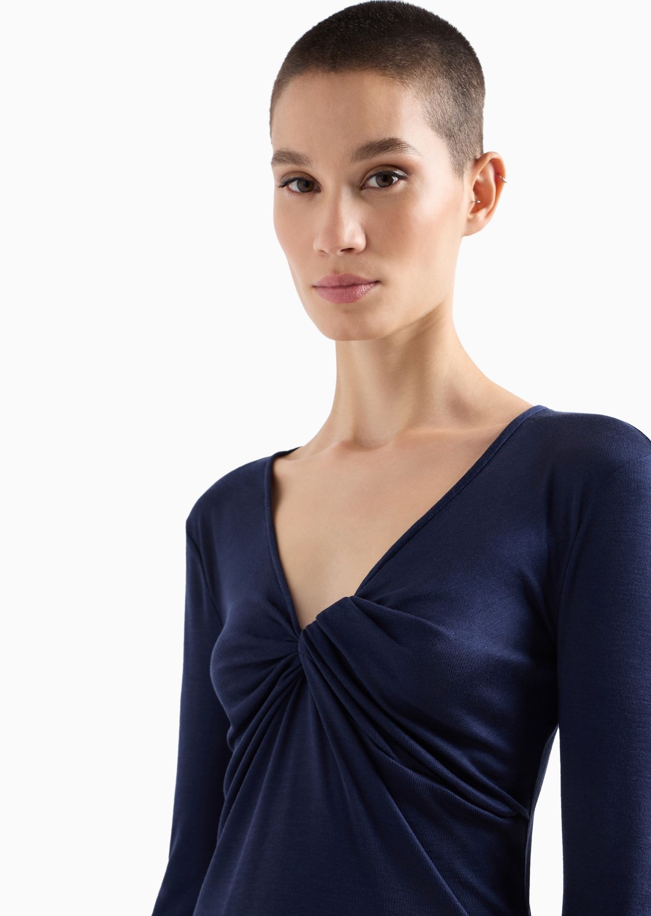 Silk-viscose jersey V-neck jumper - 5