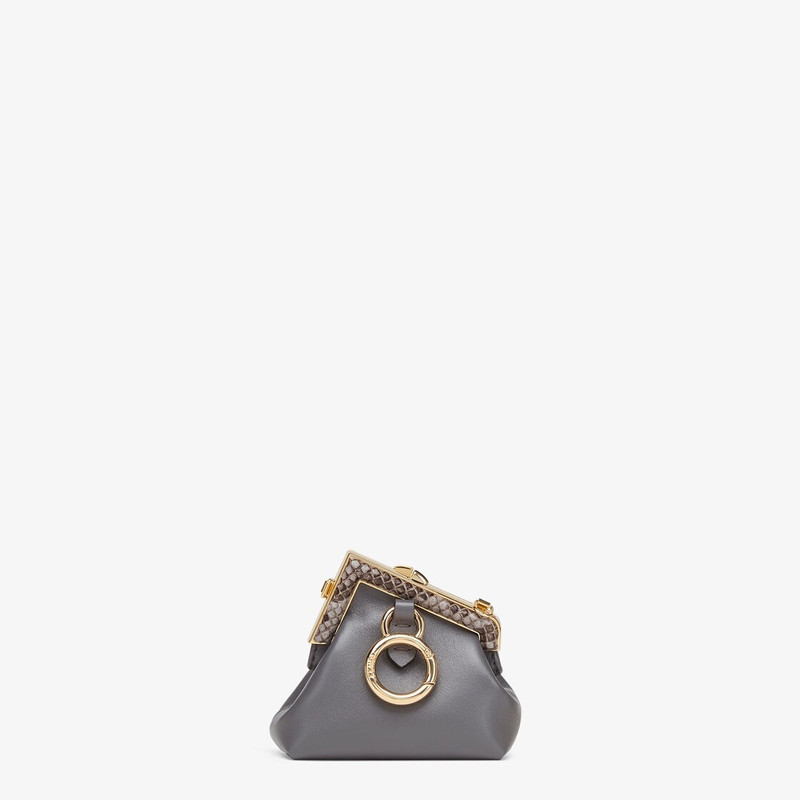 Dark gray nappa leather charm 3