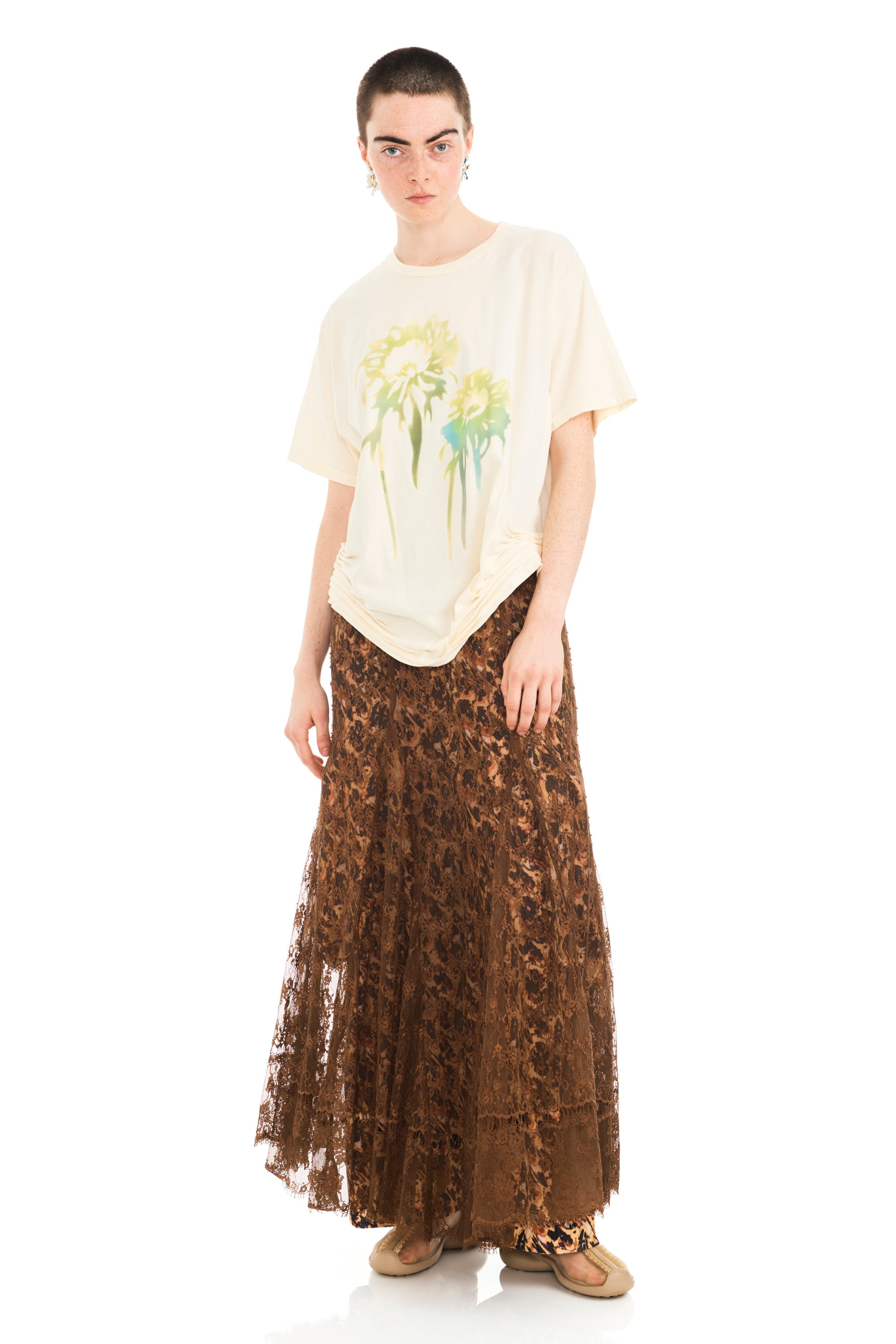 BUTTER FADED FLOWER KATINA TEE - 2