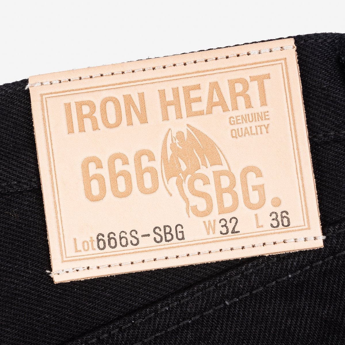 IH-666S-SBG 21oz Selvedge Denim Slim Straight Cut Jeans -  Superblack (Fades To Grey) - 7
