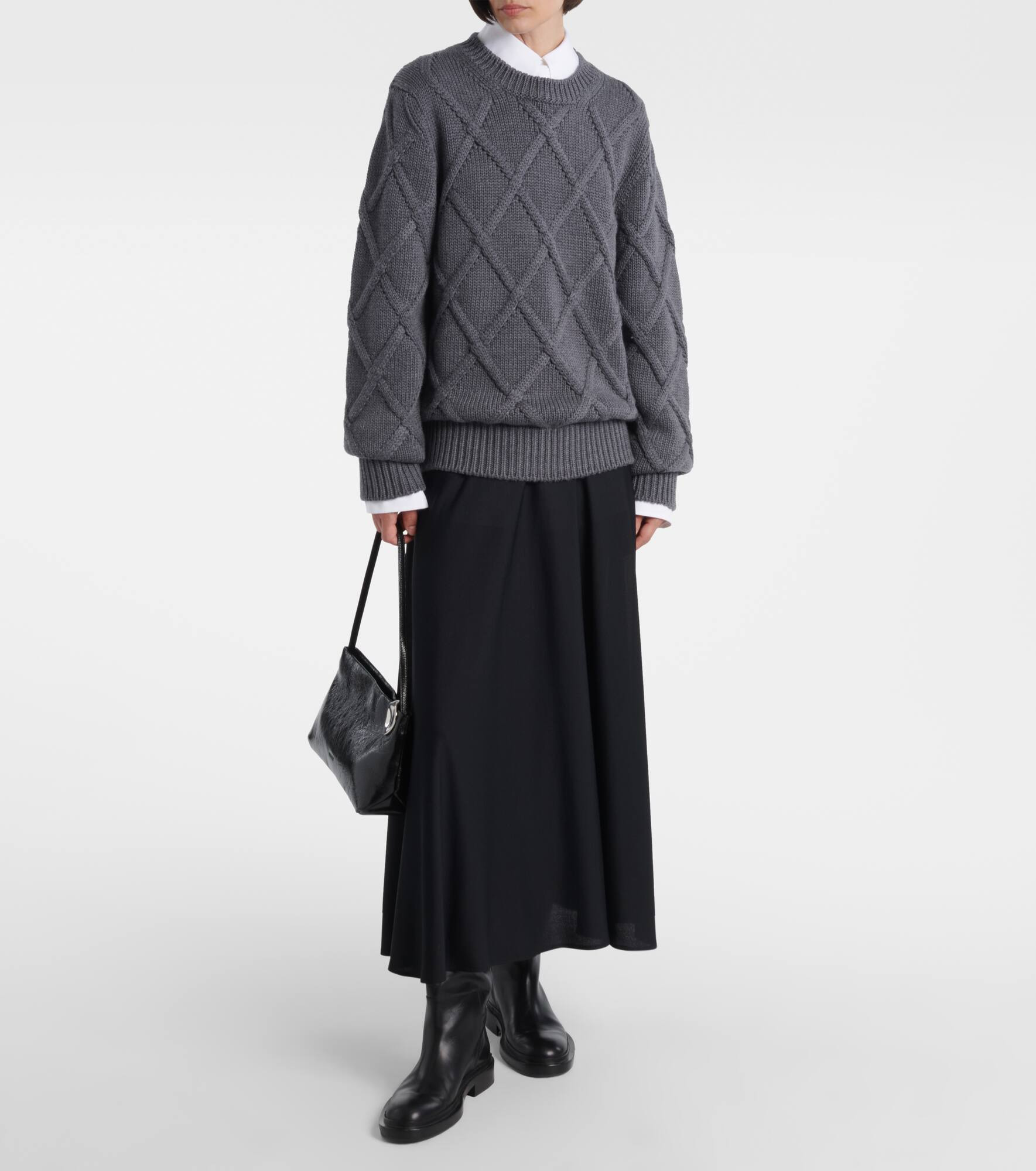 Cable-knit virgin wool sweater - 2