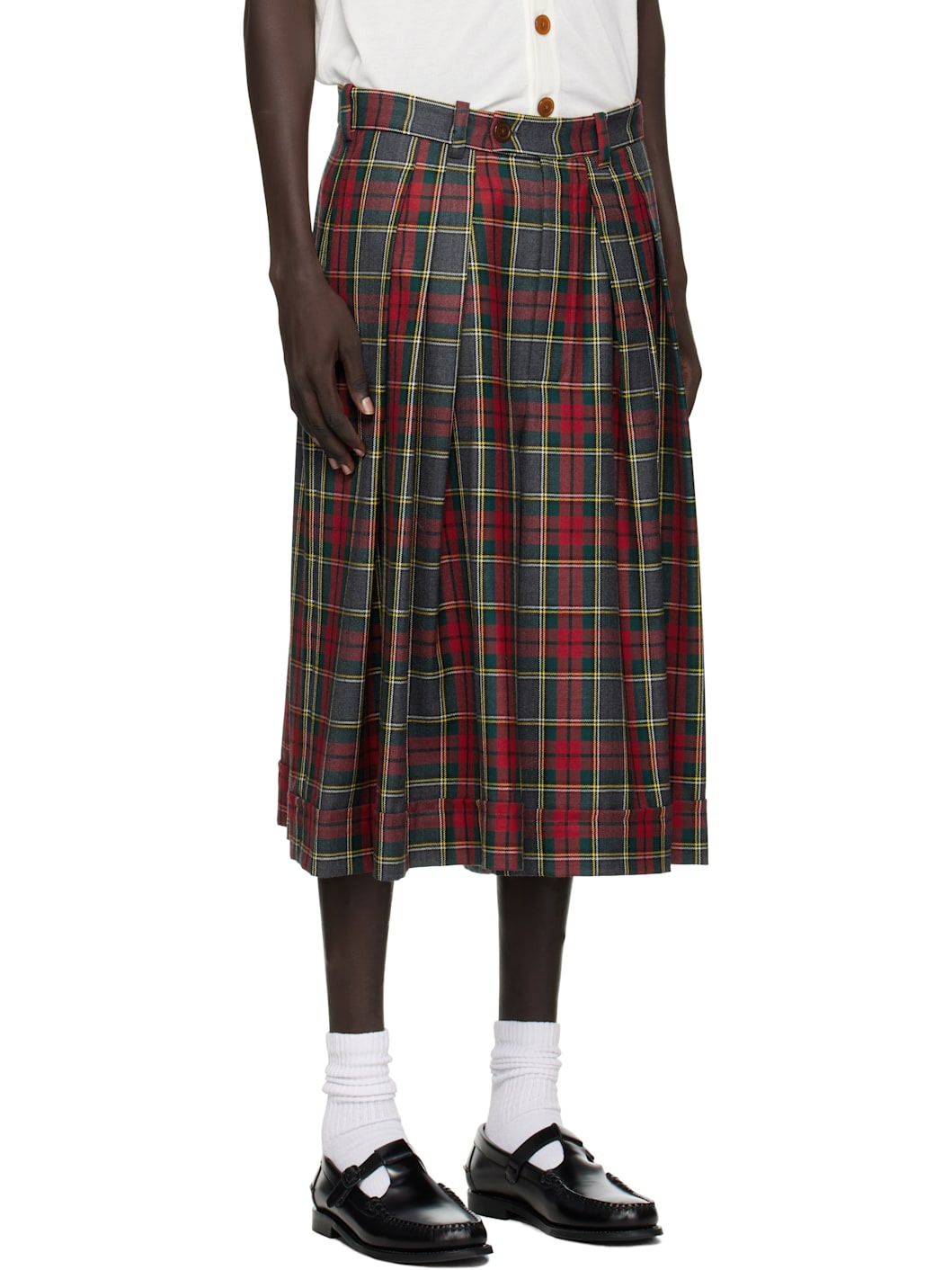 Red & Green Culottes Shorts - 2