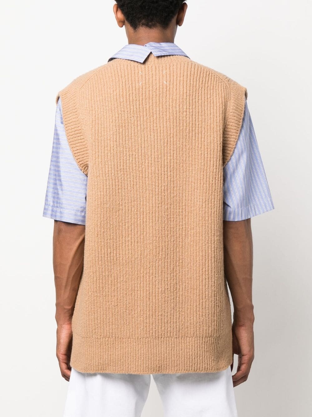 V-neck ribbed-knit vest - 4