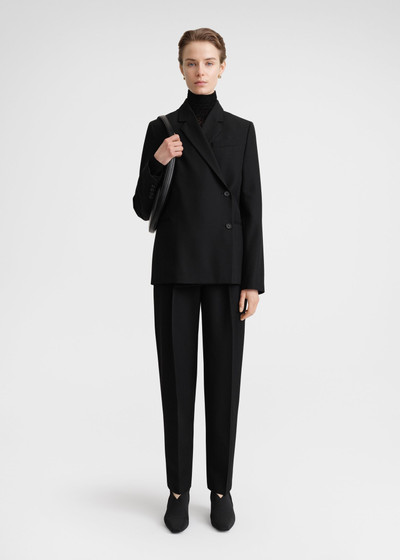 Totême Off-center wrap blazer black outlook