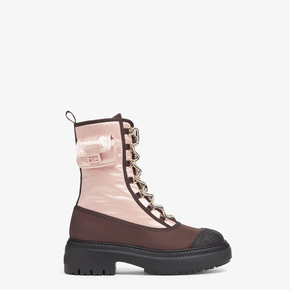 Pink nylon biker boots - 1
