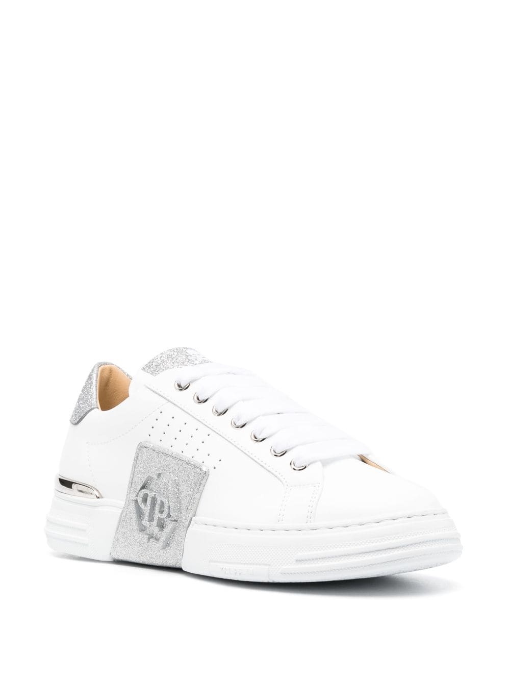 Glitter Lo-Top leather sneakers - 2