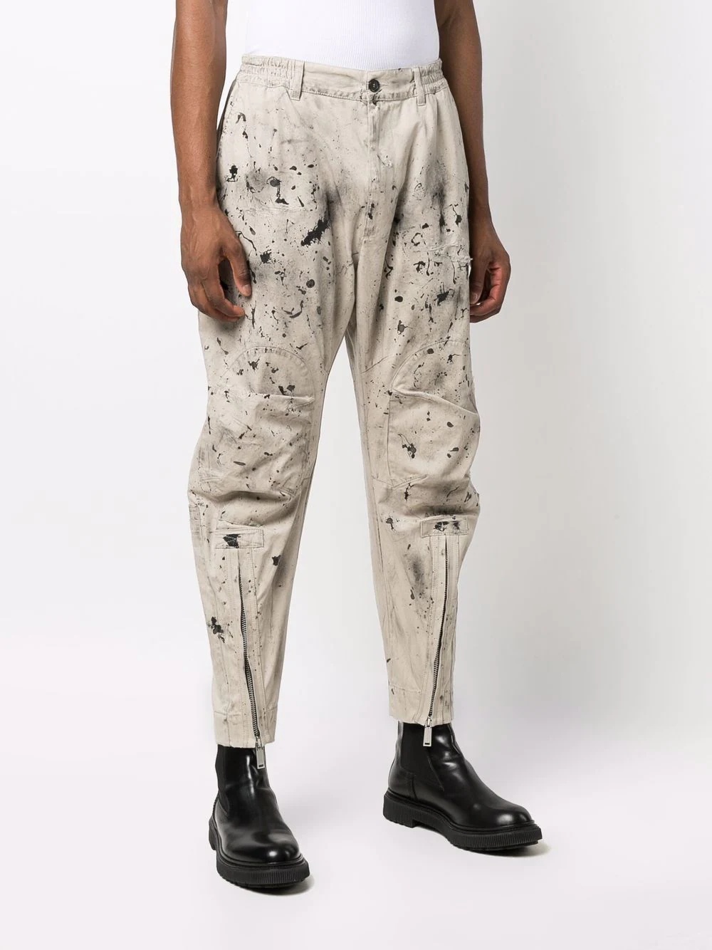 paint splatter cargo trousers - 3