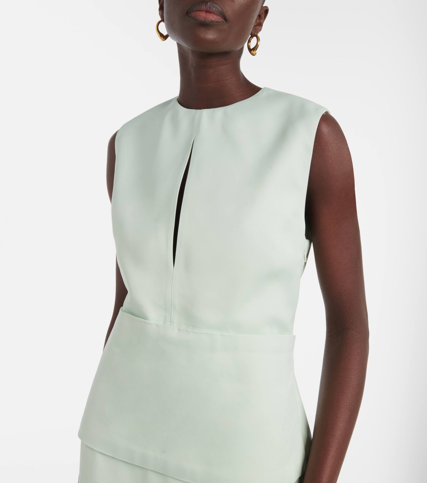 Cutout satin midi dress - 4