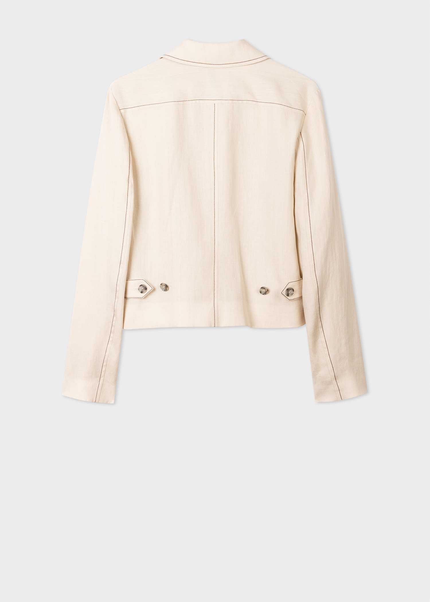 Linen Cropped Jacket - 3