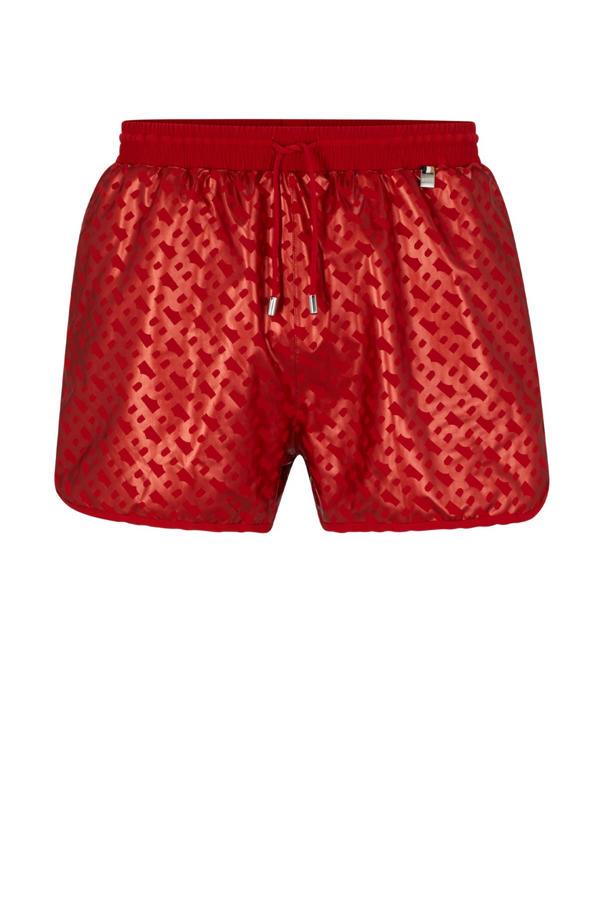 MONOGRAM-PRINT SWIM SHORTS IN QUICK-DRYING FABRIC - 1