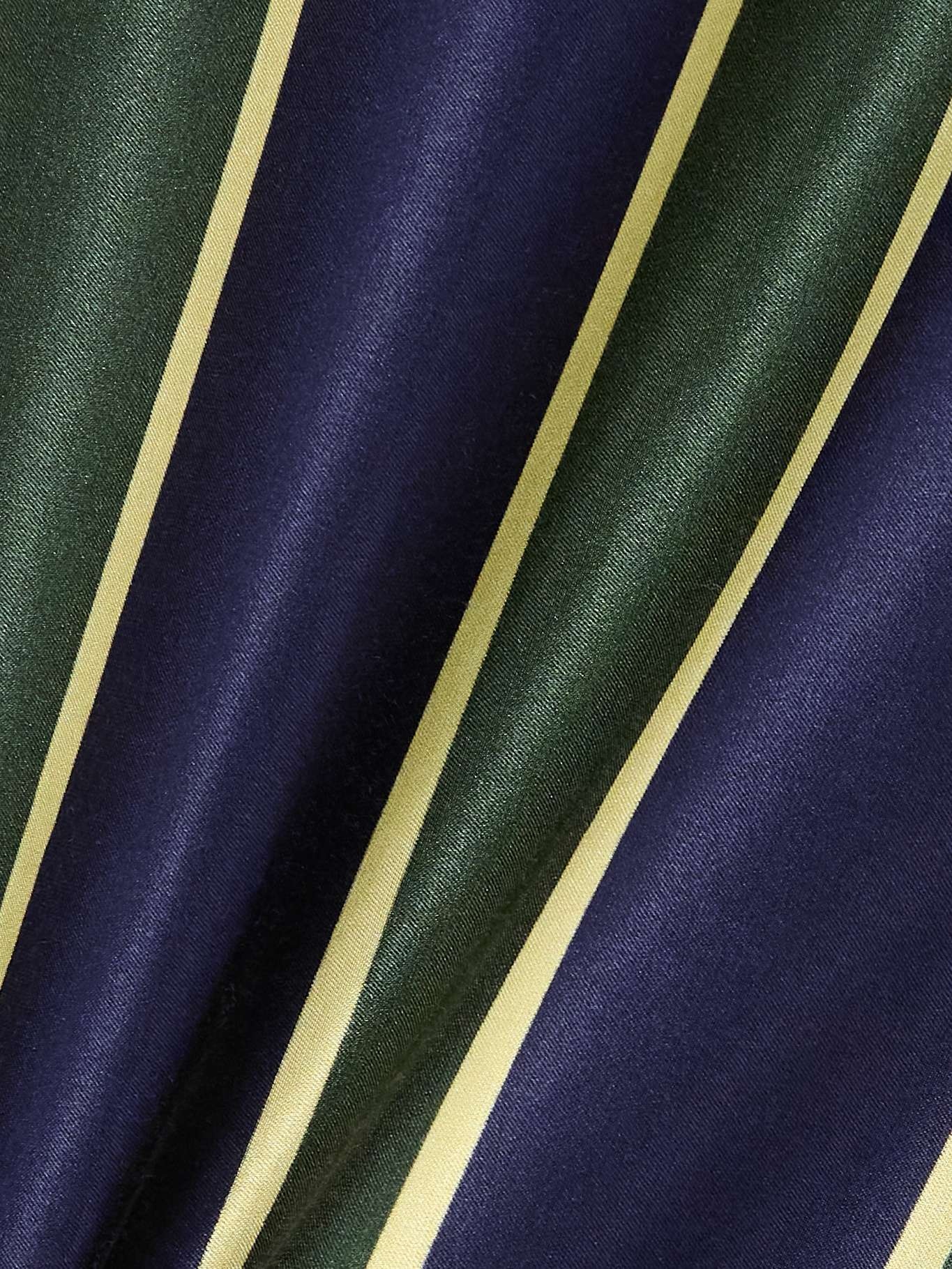 Appliquéd lace-trimmed striped cotton and silk-blend satin shorts Blue - 4
