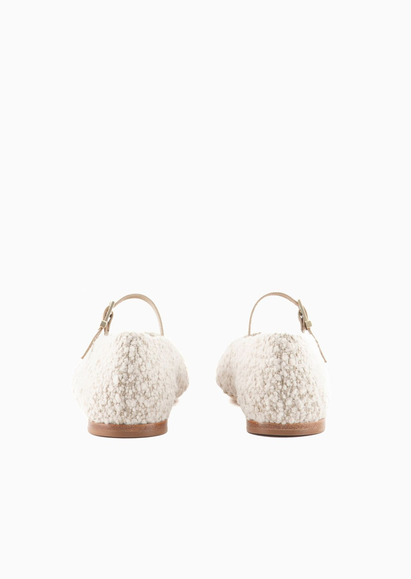 GIORGIO ARMANI Bouclé-effect wool ballerinas outlook