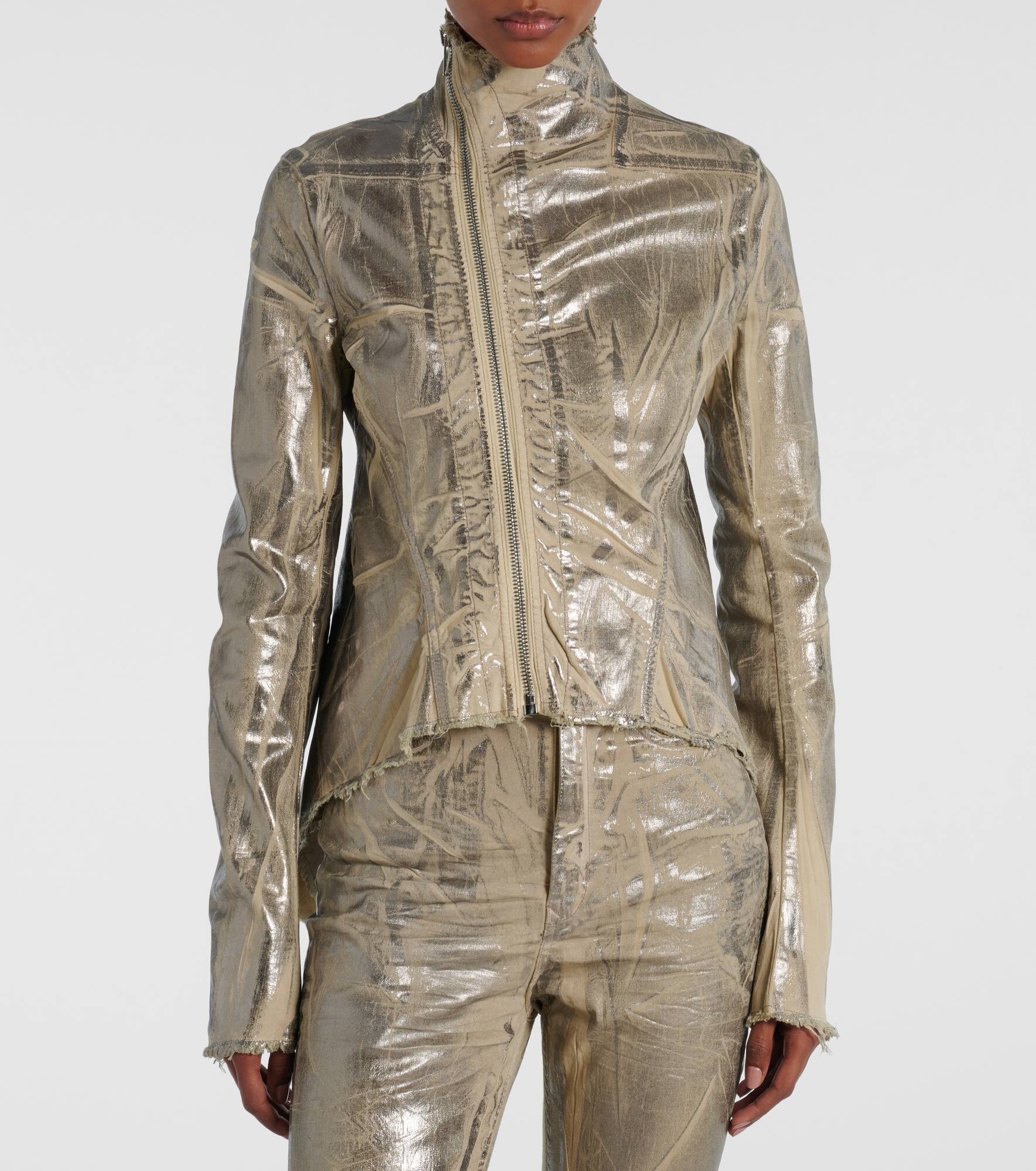 Naska Gary distressed coated denim jacket - 6