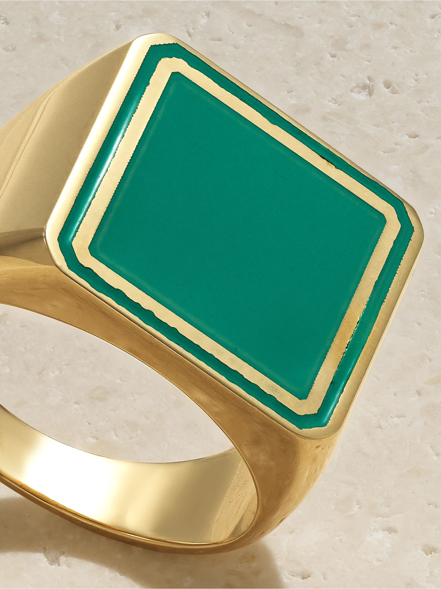 14-karat gold and enamel ring Green - 4