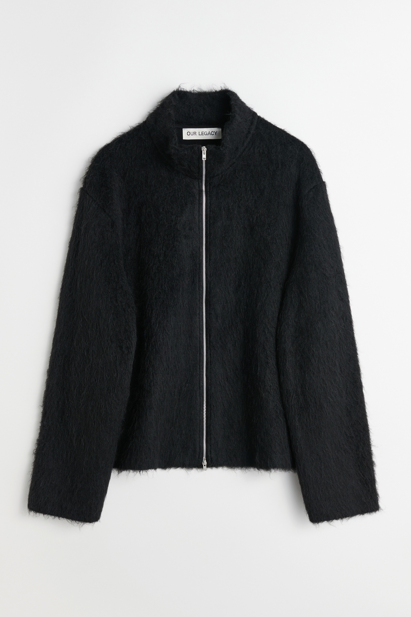 Shrunken Fullzip Polo Black Alpaca - 1
