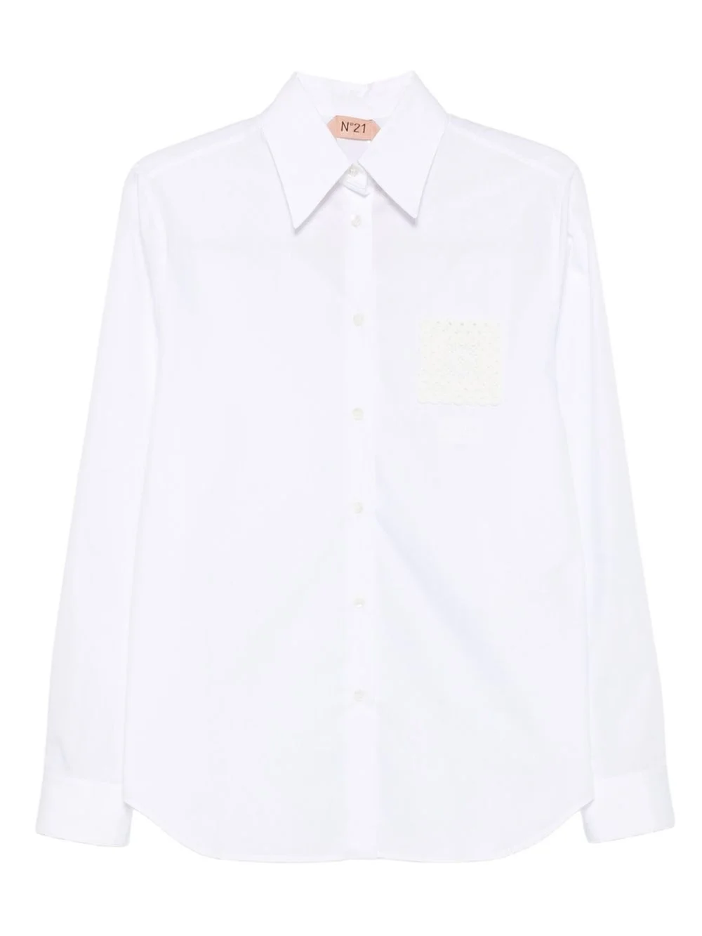 lace-pocket cotton shirt - 1
