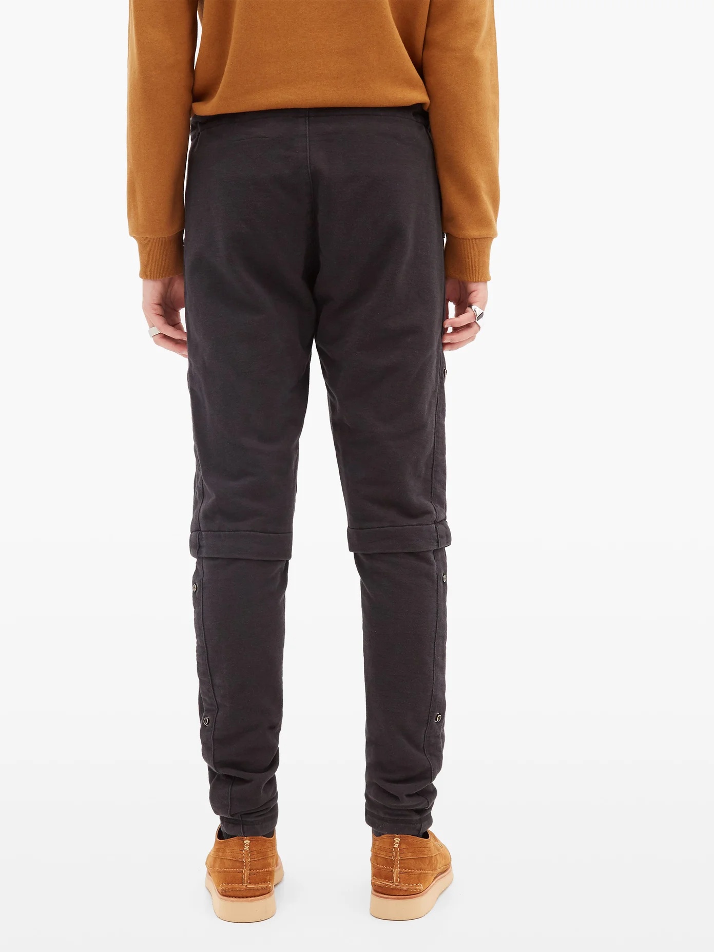 Layered cotton-blend jersey track pants - 5