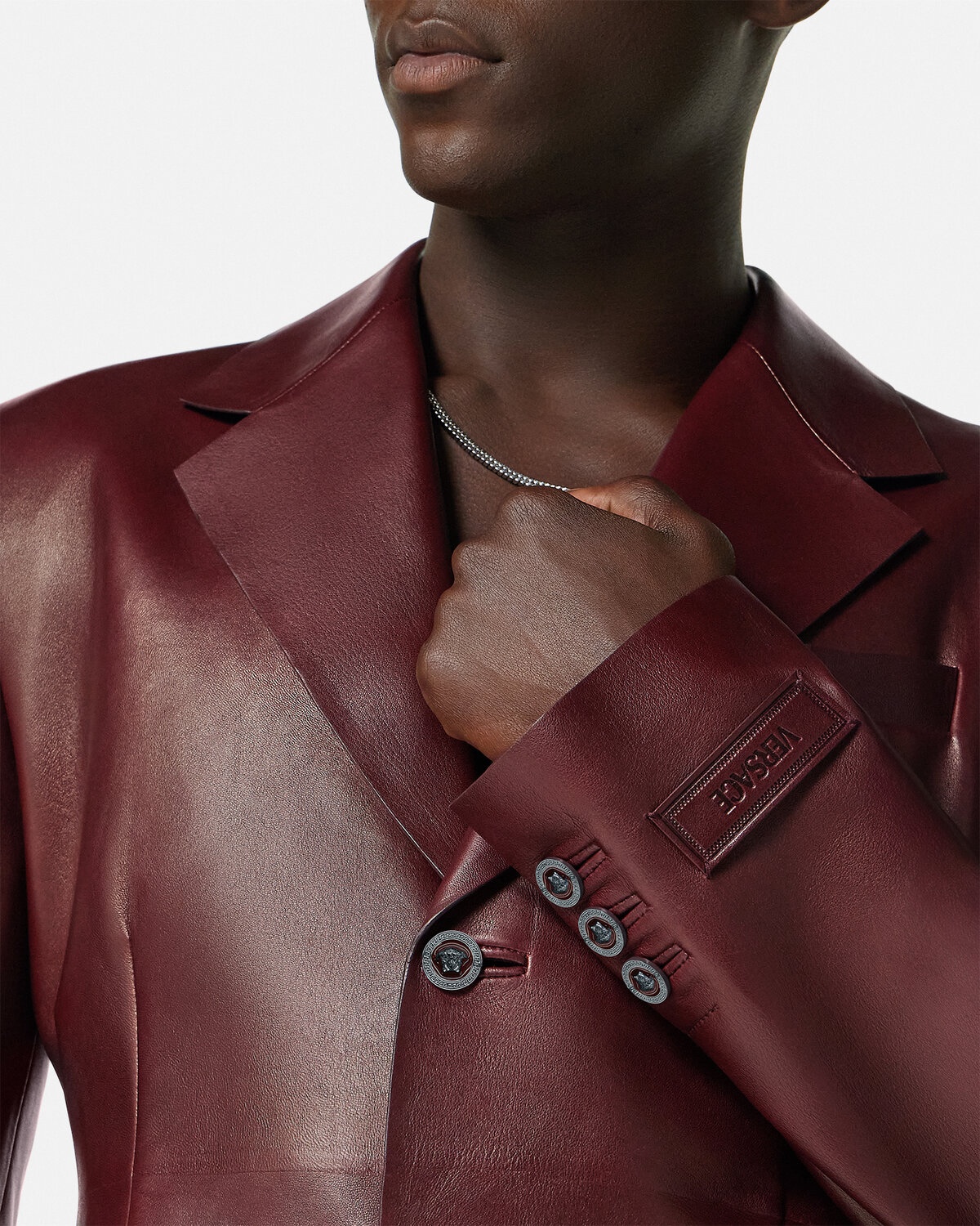 Leather Single-Breasted Blazer - 3