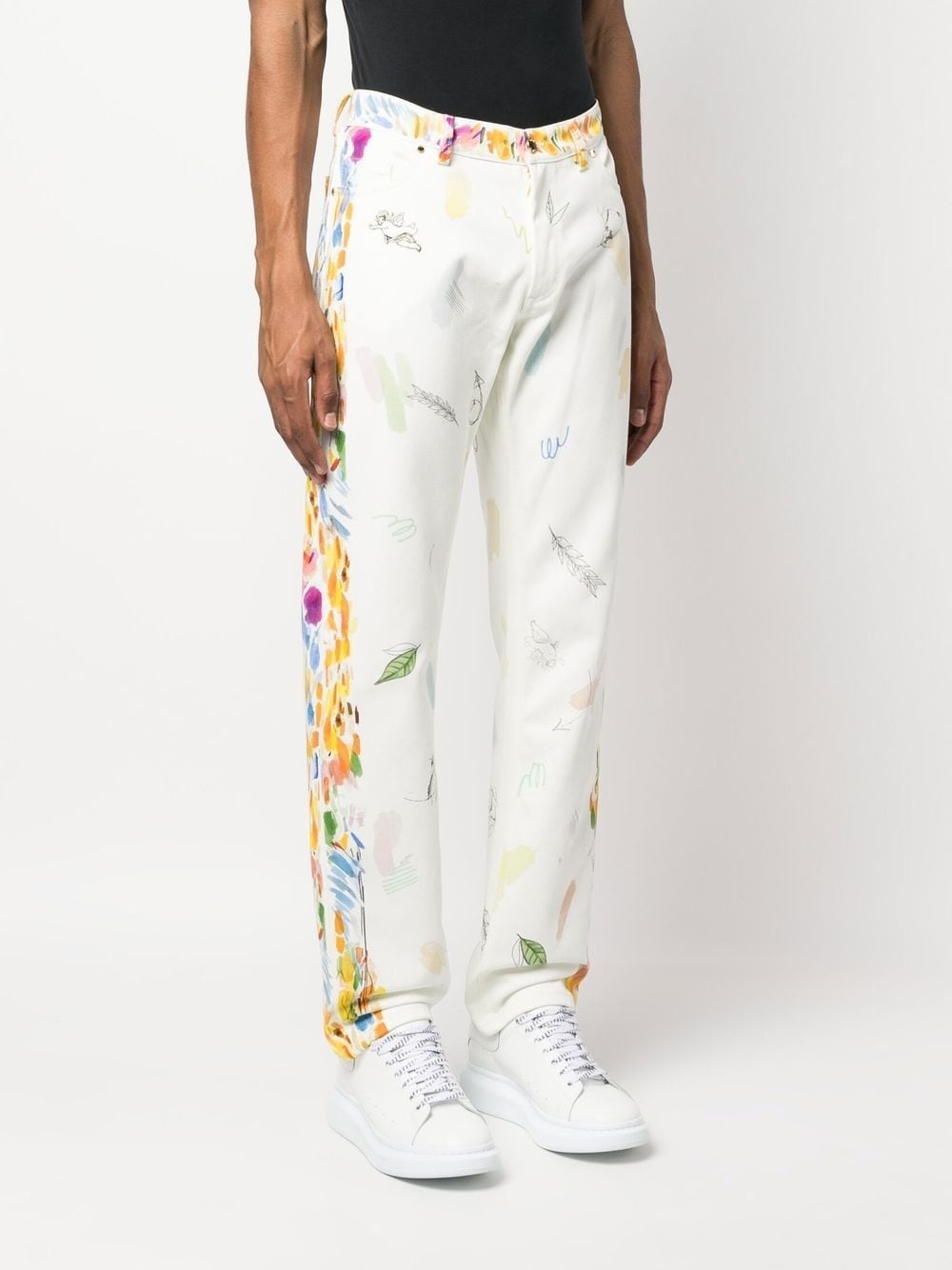graphic-print straight-leg jeans - 3
