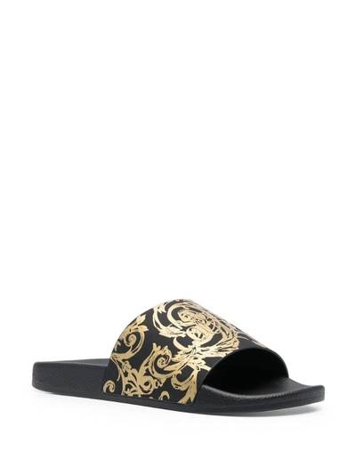VERSACE JEANS COUTURE baroque-print textured slides outlook