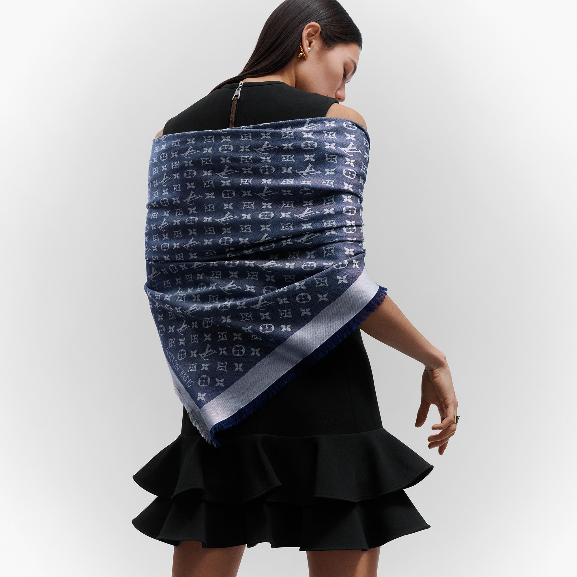 Louis Vuitton Monogram Denim Shawl | REVERSIBLE