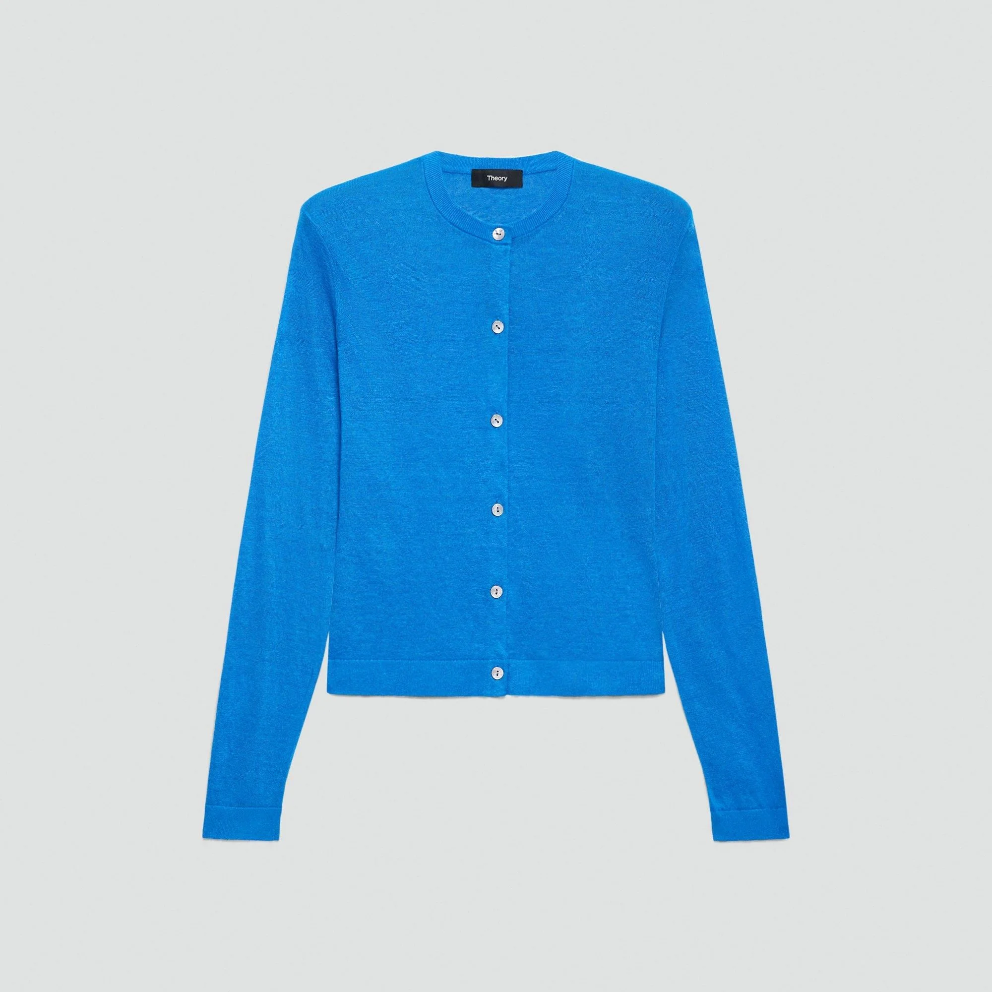 Crewneck Cardigan in Linen Knit - 1