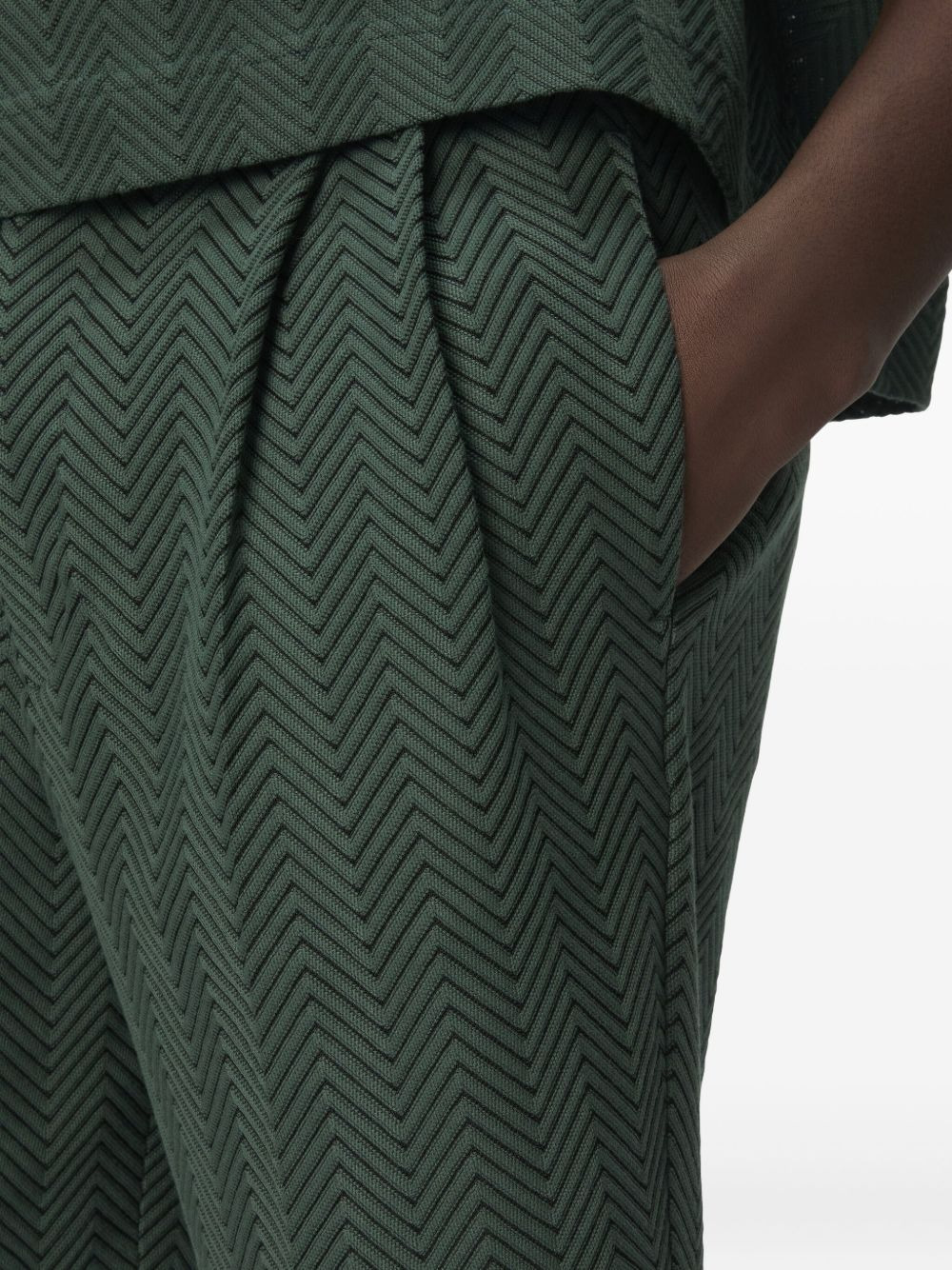 pleated herringbone shorts - 4
