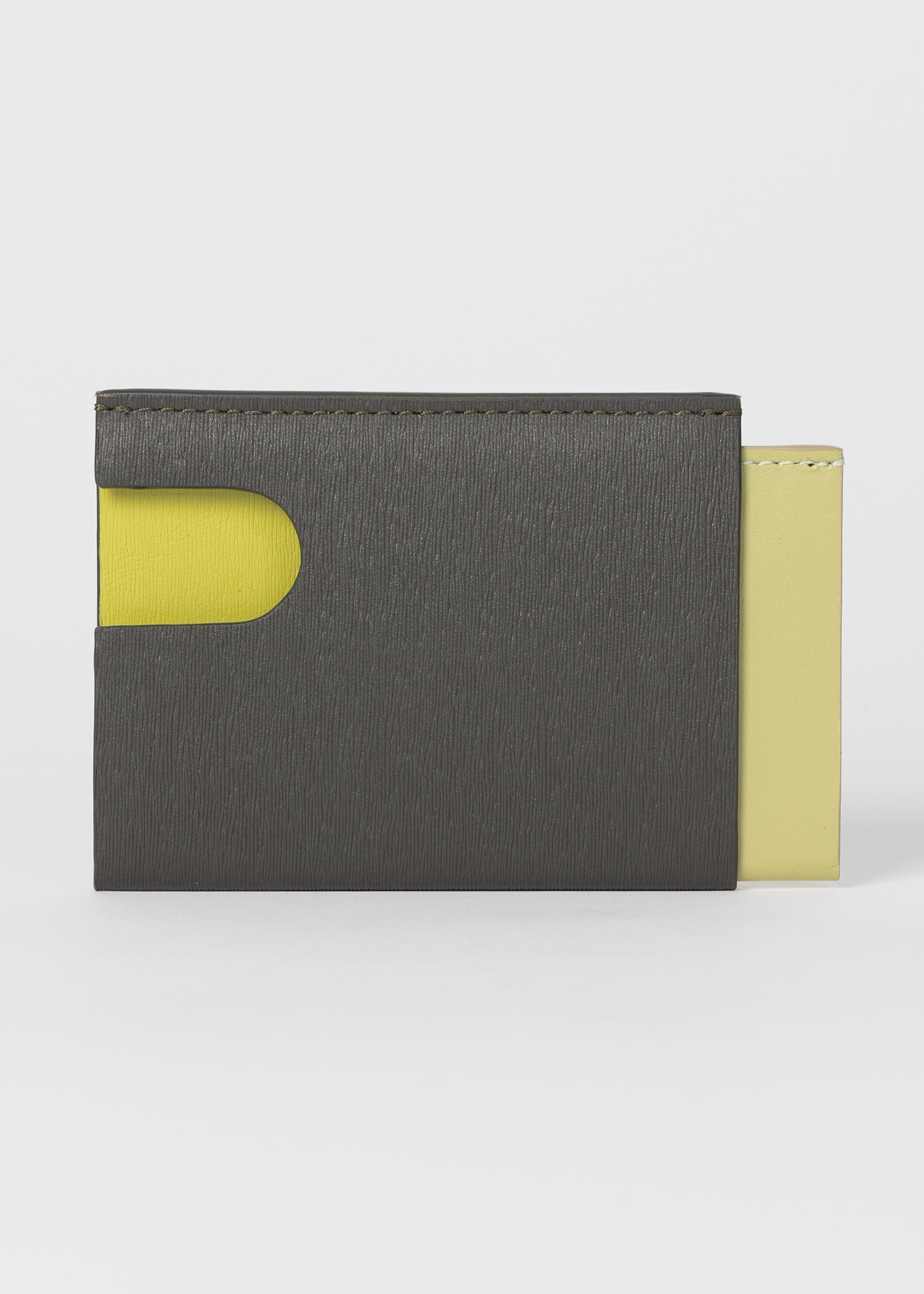 Green and Yellow Pop-Up Textured Leather Card Holder - 3