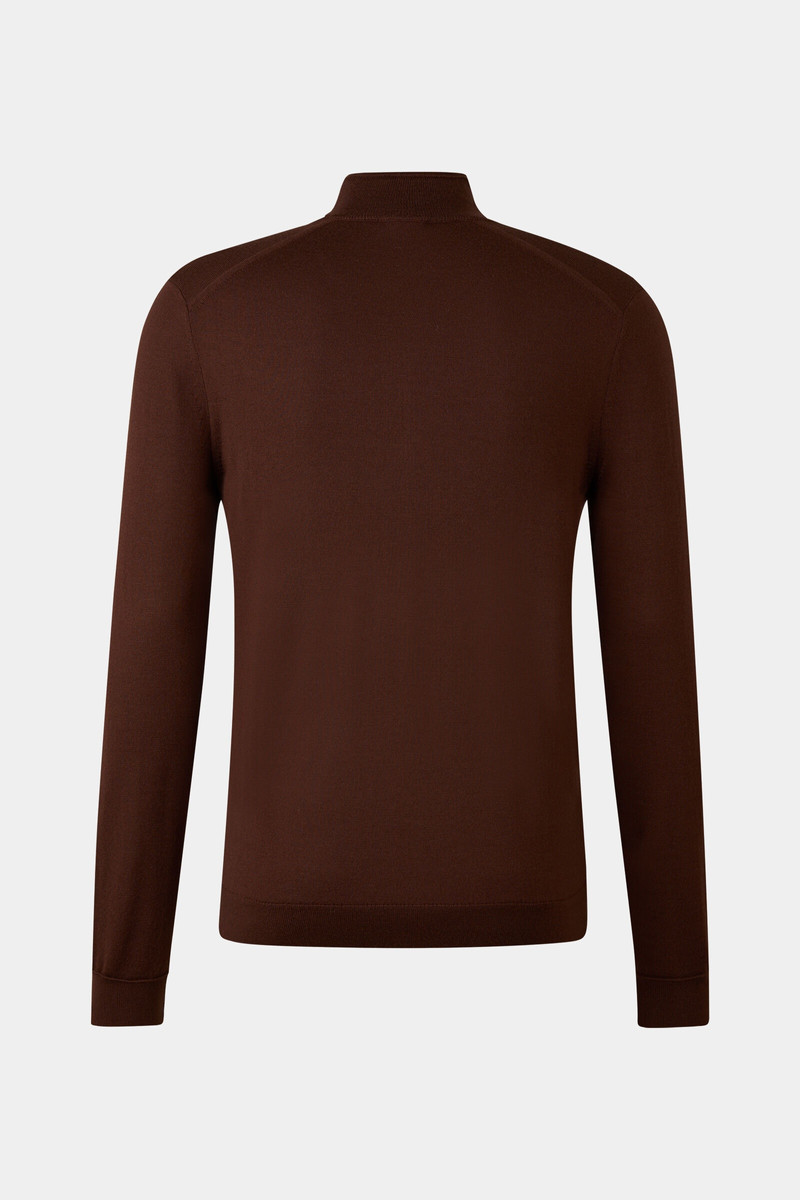 BOGNER Ouri knitted troyer in Wine red outlook