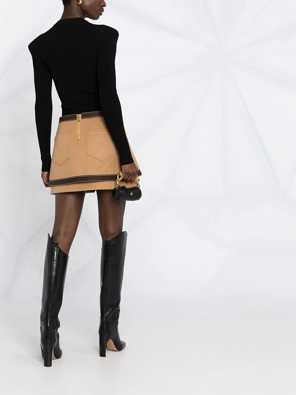 asymmetric buckled mini skirt - 6