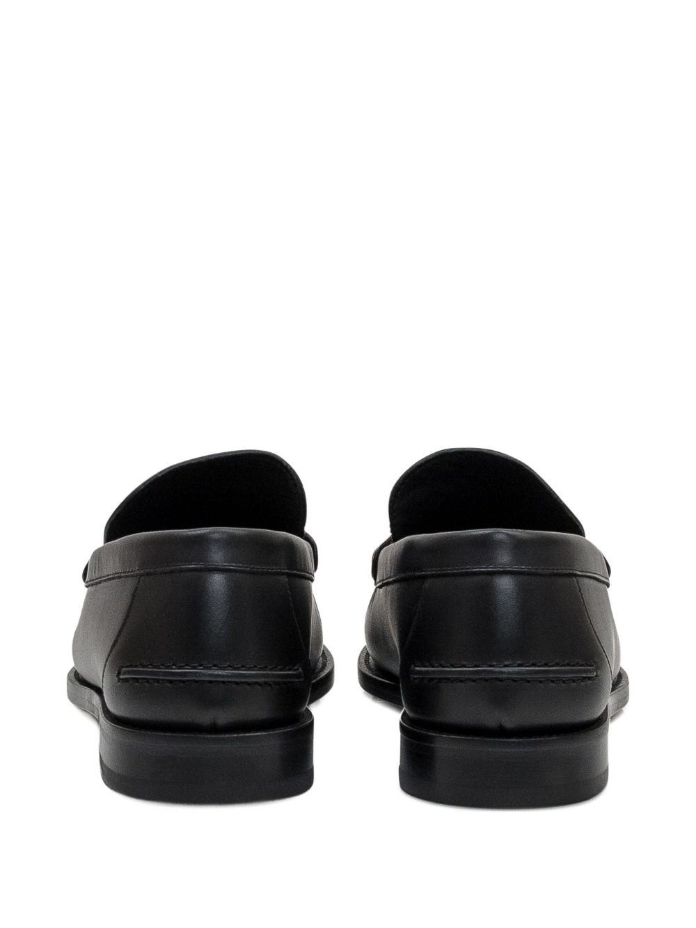 panelled leather loafers - 3