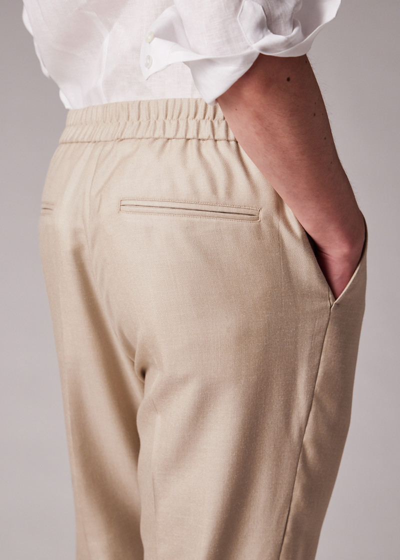 Light Camel Wool-Silk Unlined Suit 9