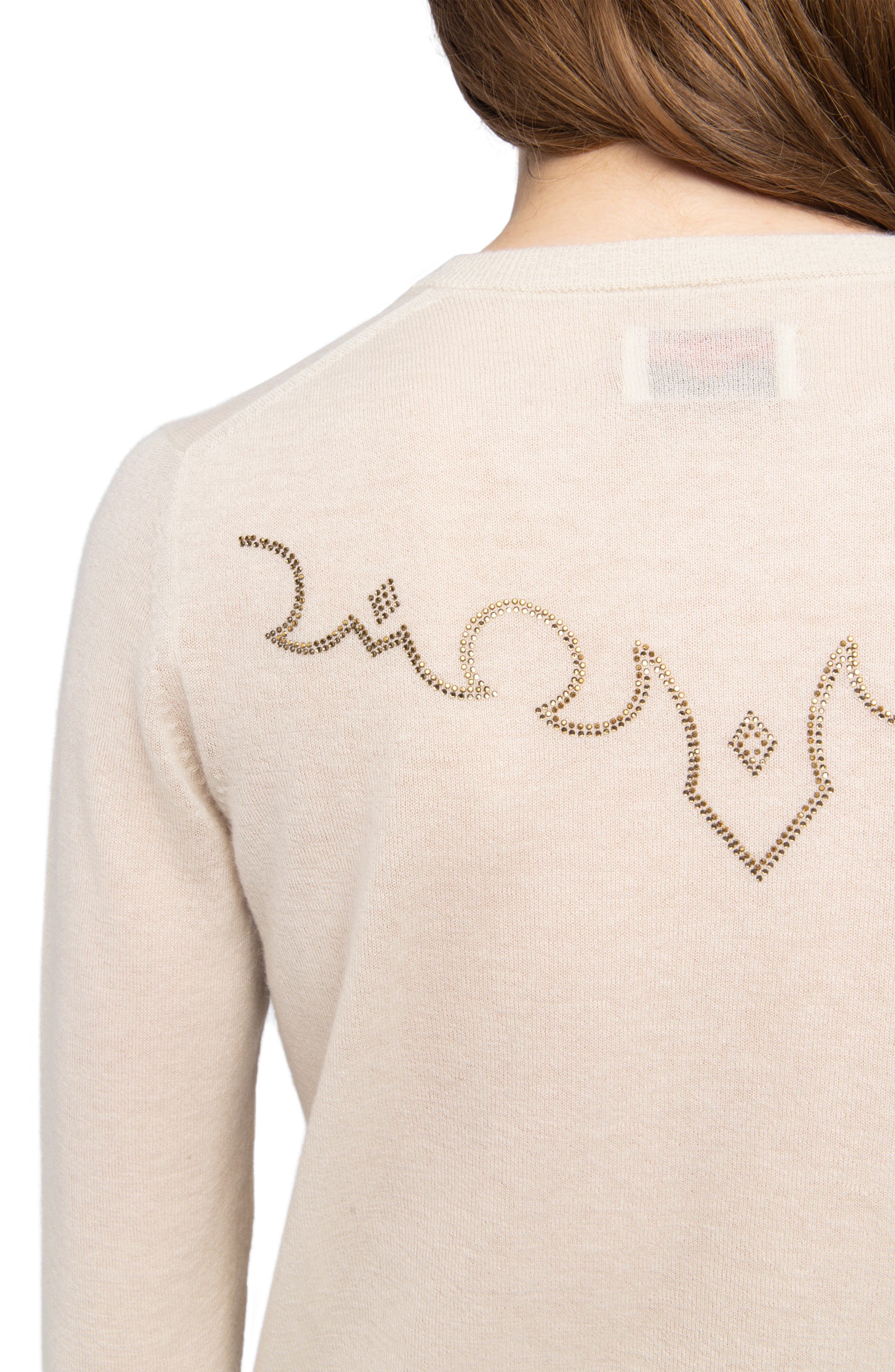 Zadig & Voltaire Missya West Strass Rhinestone Cardigan in Ecru at Nordstrom - 8