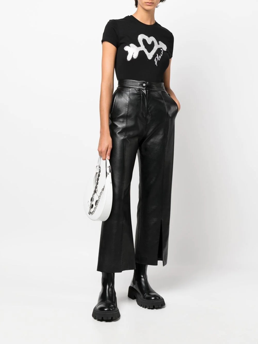 crystal-embellished logo T-shirt - 2