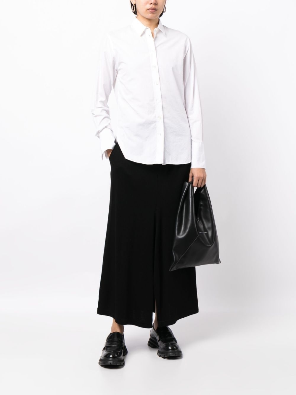 front-slit wool midi skirt - 2