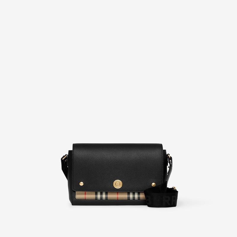 Leather and Vintage Check Note Crossbody Bag 1