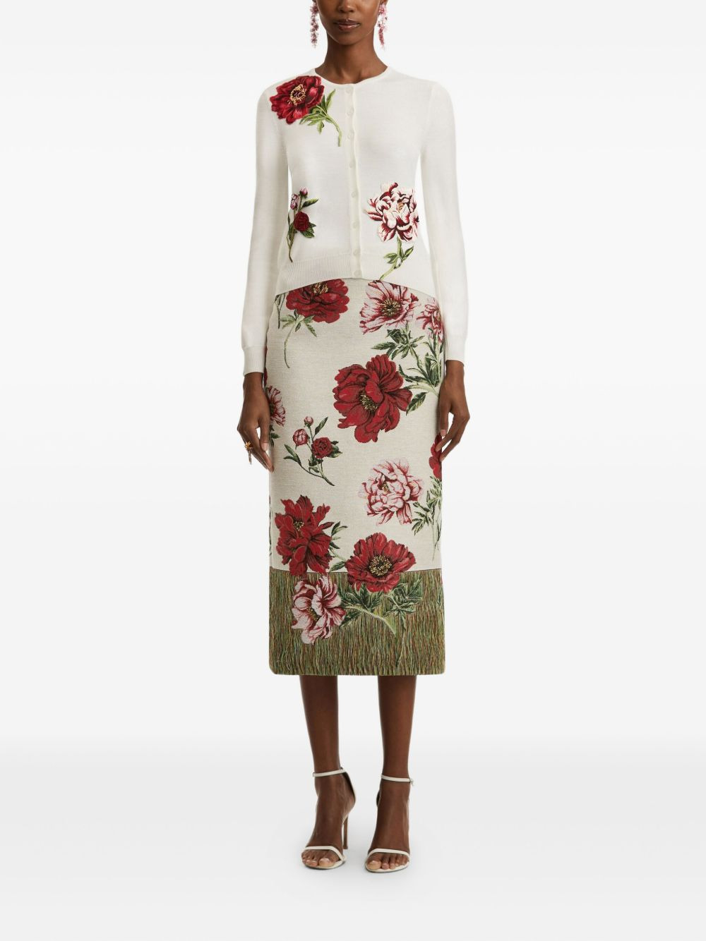 peony-threadwork cardigan - 2