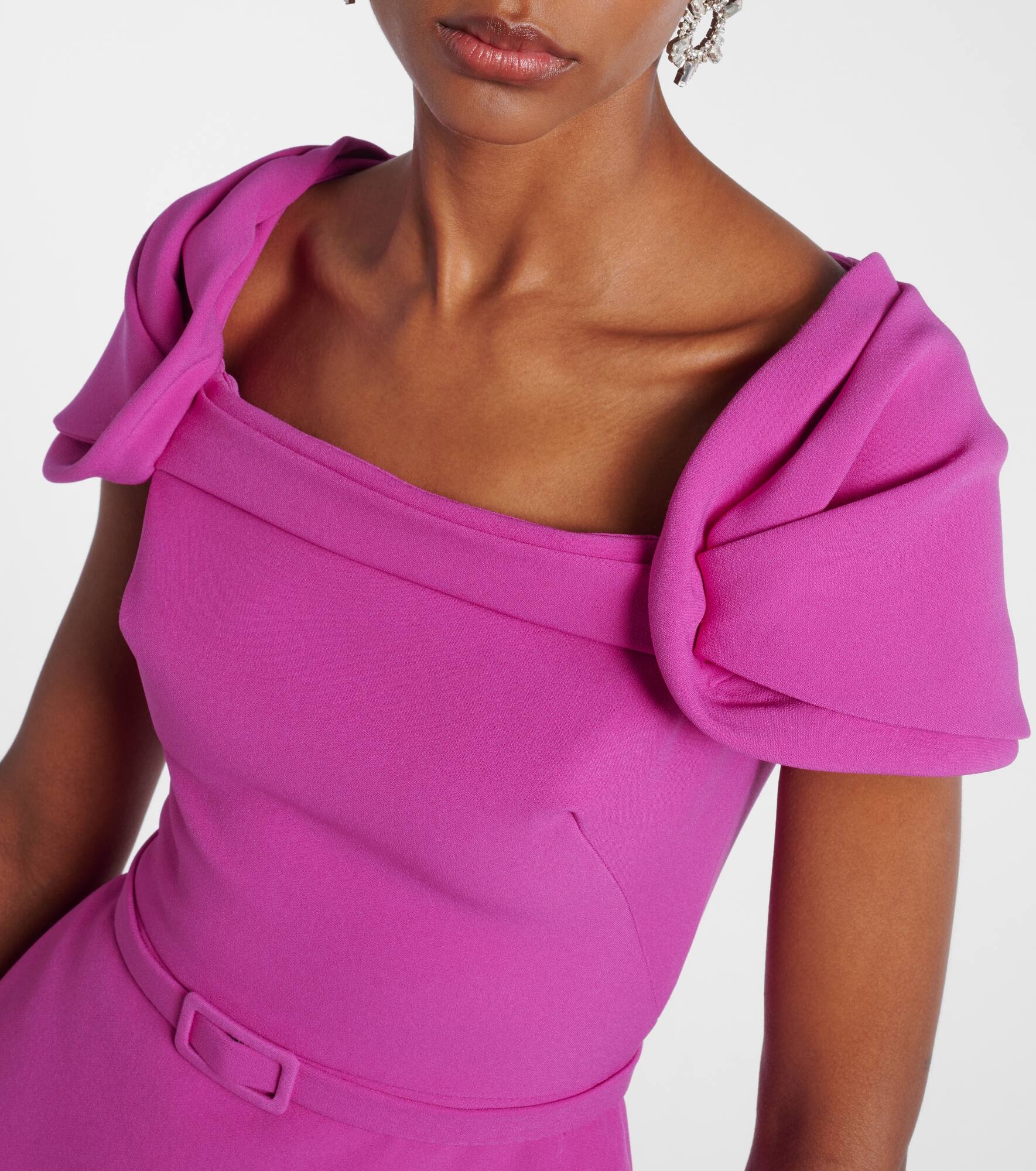 Belted peplum midi dress - 4