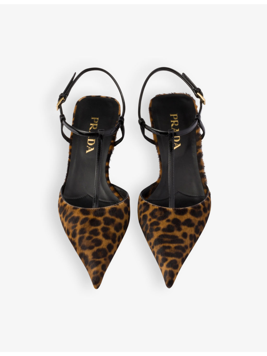 Logo-plaque leopard leather heeled courts - 2