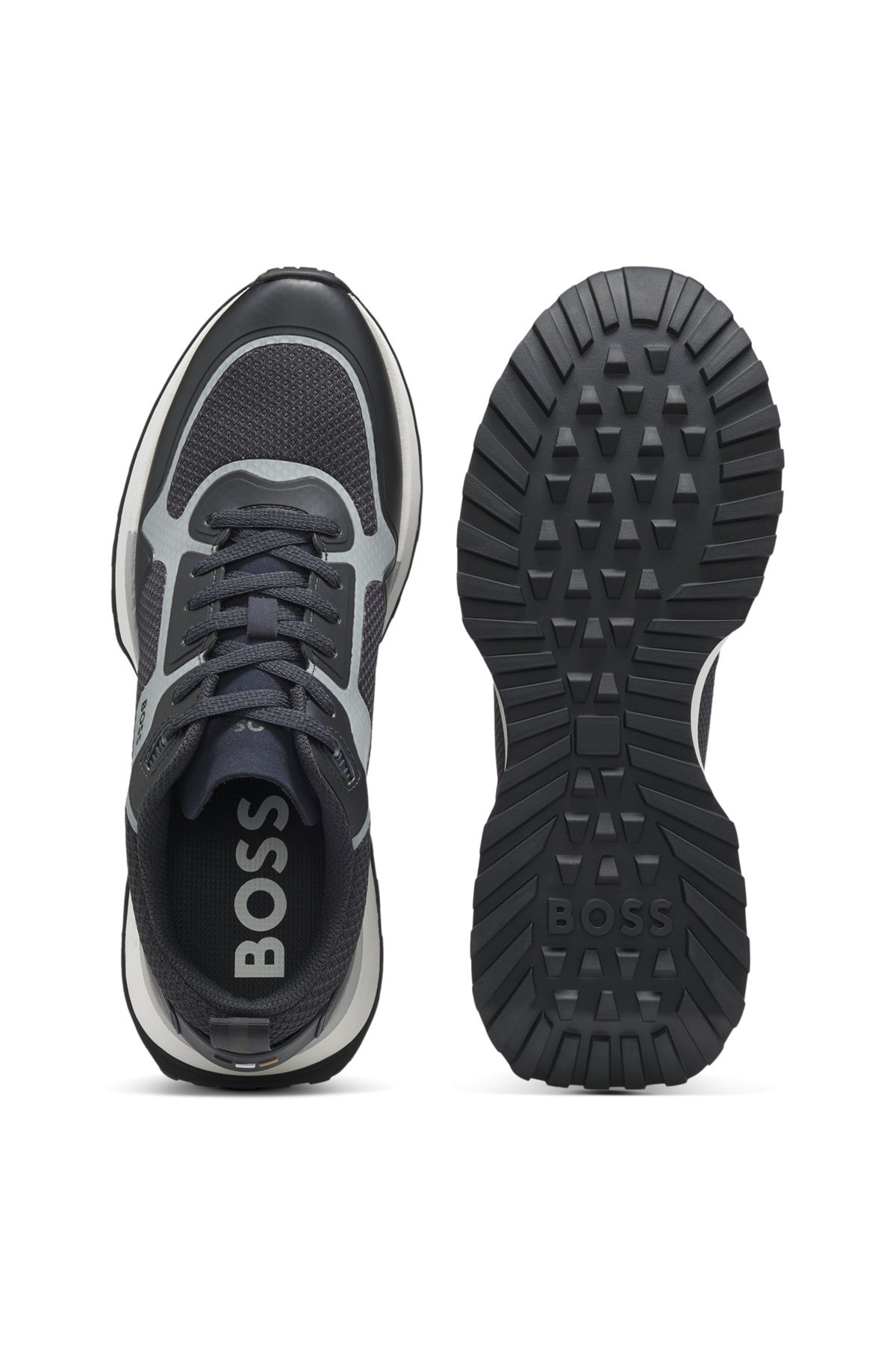 MIXED-MATERIAL TRAINERS WITH MESH DETAILS AND BRANDING - 4