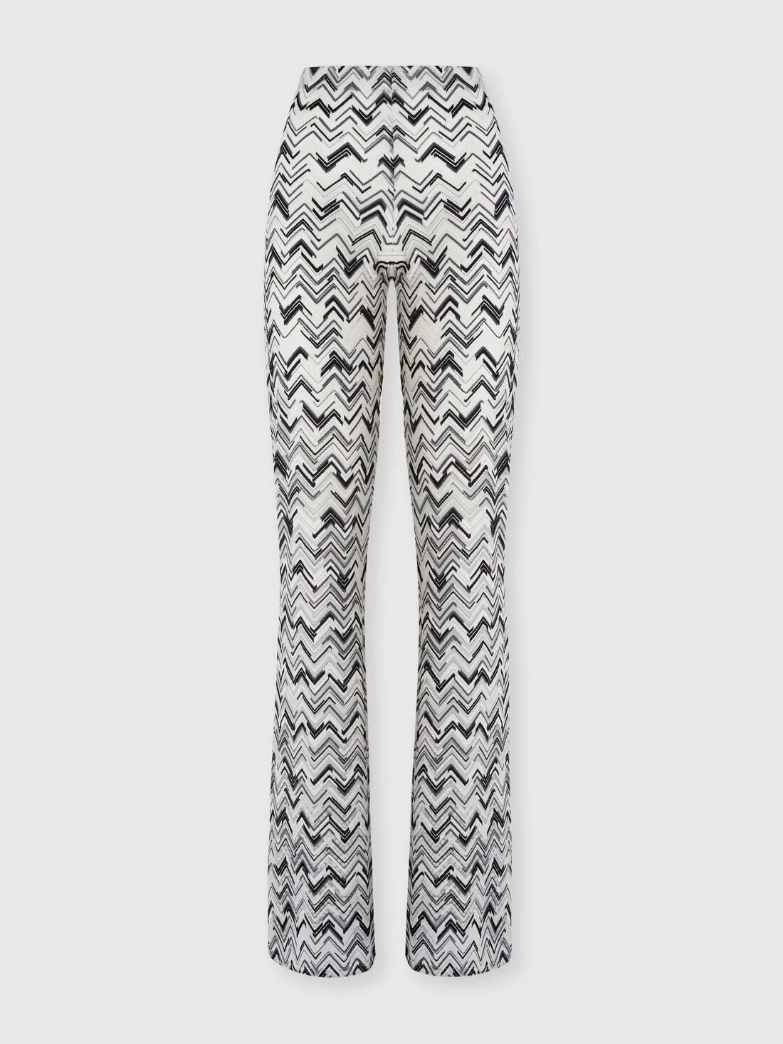 Flare trousers in slub zigzag viscose blend - 1