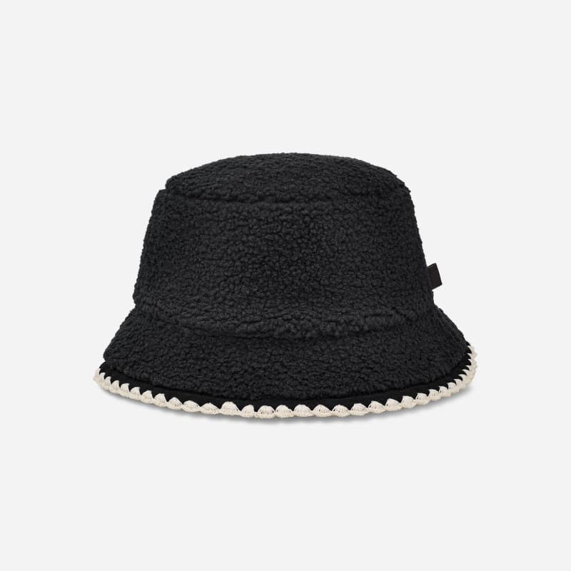 ® Women's ®fluff Scalloped Hat Fleece in Black 1
