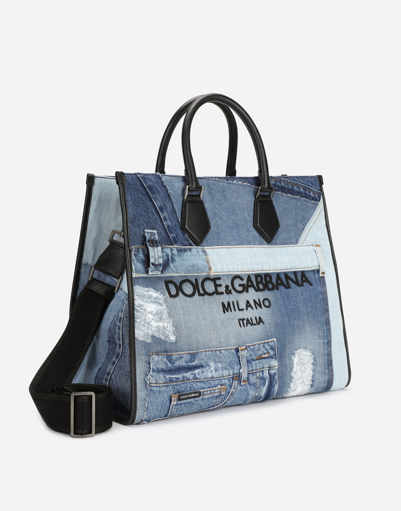 Dolce & Gabbana Large denim patchwork shopper outlook