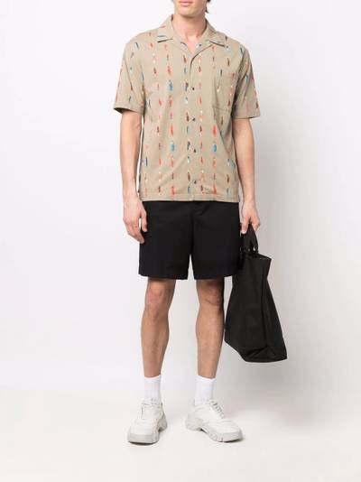 Marcelo Burlon County Of Milan feather print short-sleeved shirt outlook