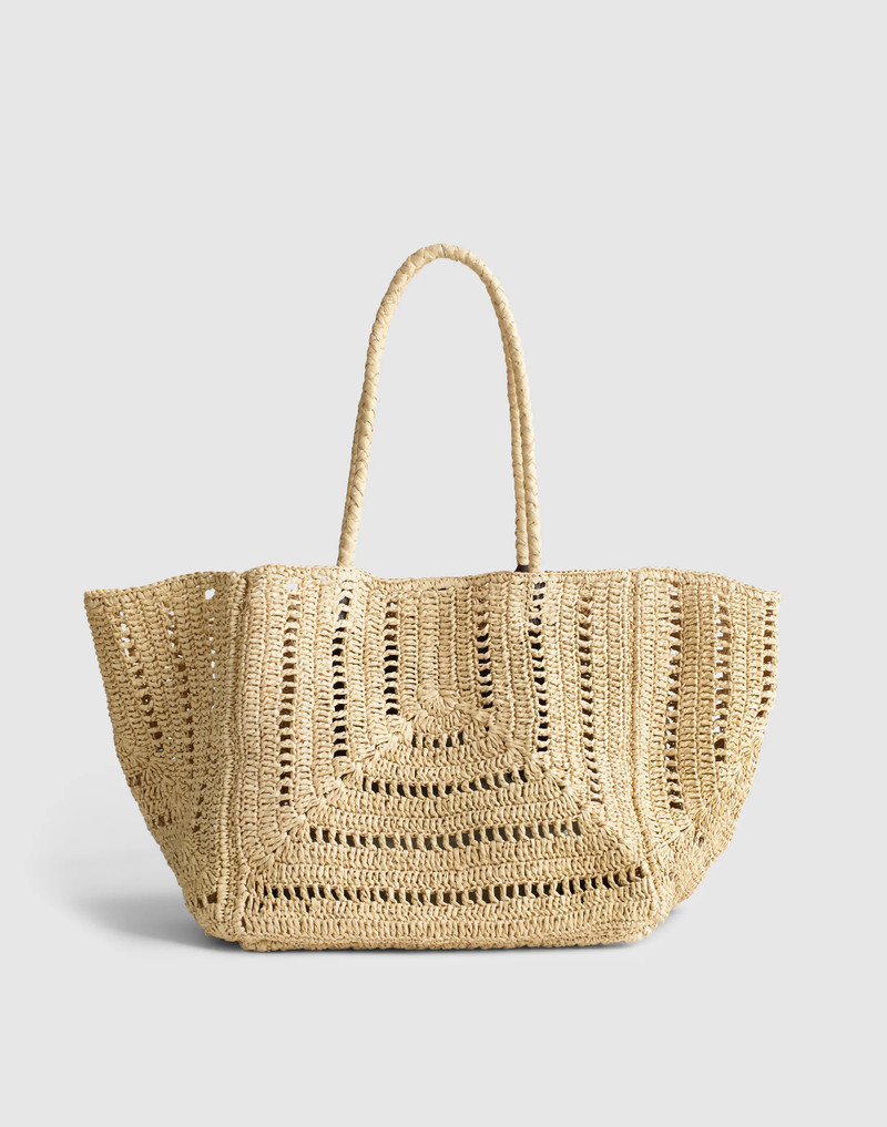 The Shopper Tote in Eyelet Raffia 1
